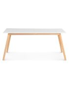 Table scandi extensible bois/blanc - 160-200 cm