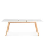 Table scandi extensible bois/blanc - 160-200 cm