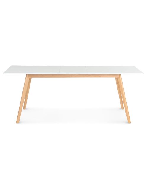 Table scandi extensible bois/blanc - 160-200 cm