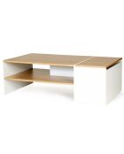 Table basse avec coffre Zoé bois/blanc - 110x60x36 cm