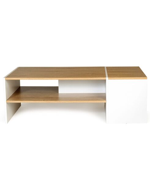 Table basse avec coffre Zoé bois/blanc - 110x60x36 cm