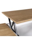 Table basse relevable avec coffre Elina bois/blanc - 110x60x45 cm