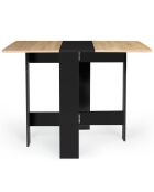 Table console pliable Edi noir/hêtre - 103x76x75 cm