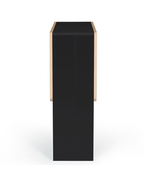 Table console pliable Edi noir/hêtre - 103x76x75 cm