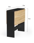 Table console pliable Edi noir/hêtre - 103x76x75 cm