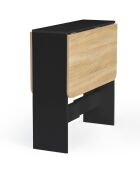 Table console pliable Edi noir/hêtre - 103x76x75 cm