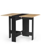 Table console pliable Edi noir/hêtre - 103x76x75 cm