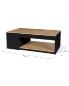 Table basse relevable avec coffre Elina bois/noir - 110x60x45 cm