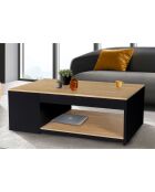 Table basse relevable avec coffre Elina bois/noir - 110x60x45 cm