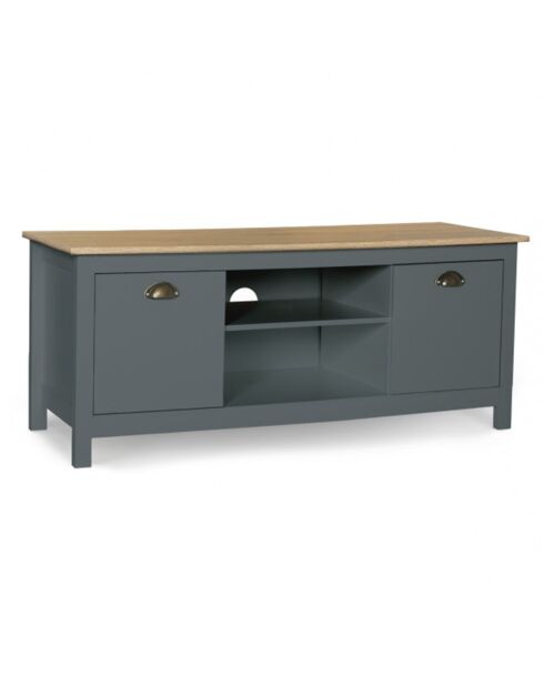 Meuble TV Ninon bois/gris - 113x40x47 cm