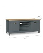 Meuble TV Ninon bois/gris - 113x40x47 cm