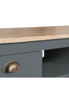 Meuble TV Ninon bois/gris - 113x40x47 cm