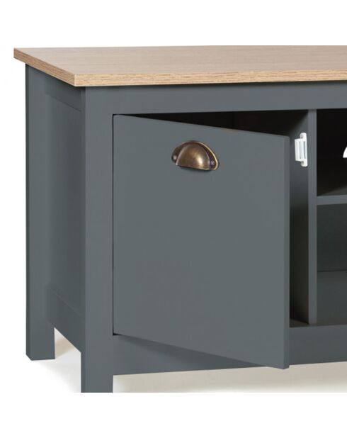 Meuble TV Ninon bois/gris - 113x40x47 cm