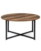 Table basse ronde Elize bois/noir - D.80xH.40 cm