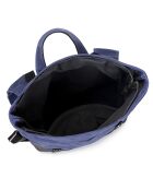 Sac à dos en Cuir & Toile enduite Nes bleu/noir - 44x28x11 cm