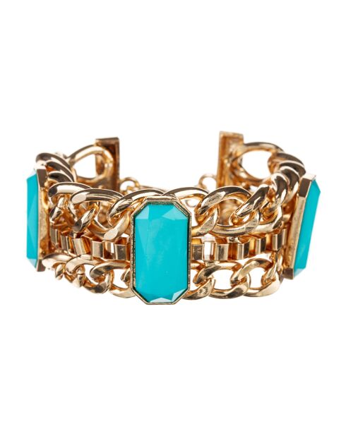Bracelet Angelina doré/turquoise