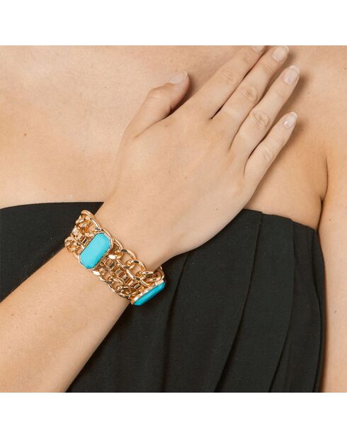 Bracelet Angelina doré/turquoise