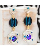 Boucles d'oreilles Galaxy bleues