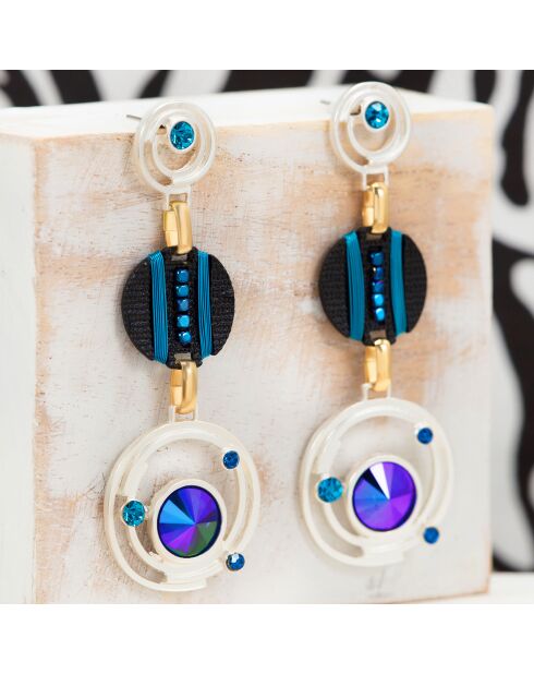 Boucles d'oreilles Galaxy bleues