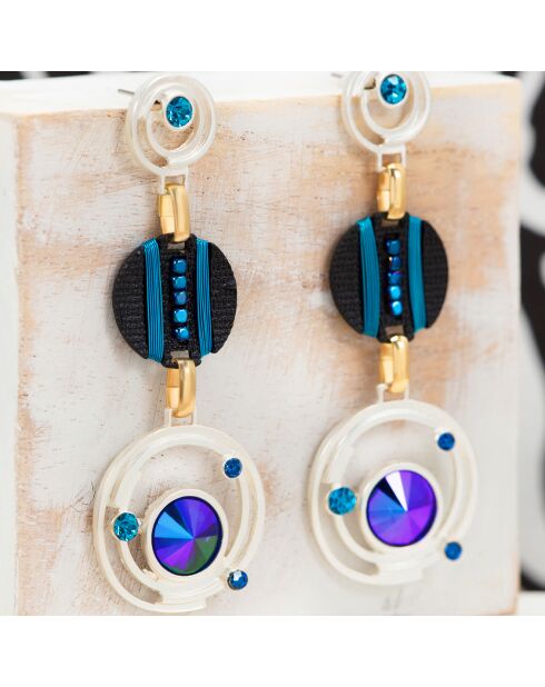 Boucles d'oreilles Galaxy bleues