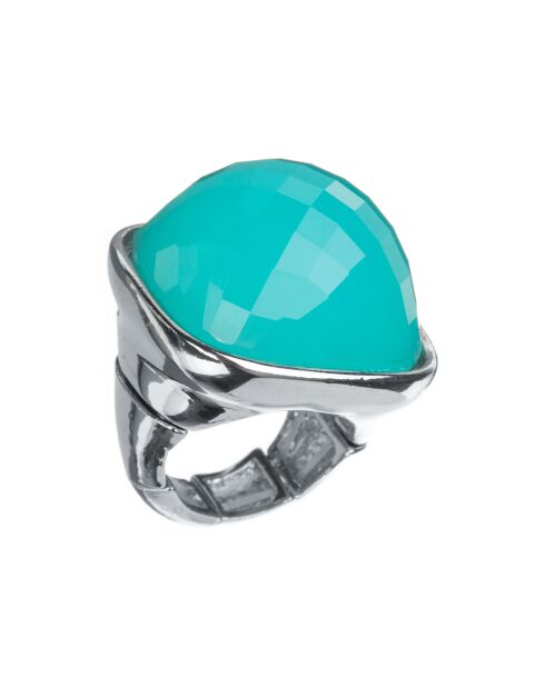 Turkoois Ice Bubble verstelbare ring