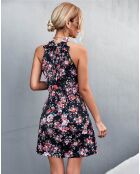 Robe Norah à fleurs noire