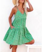 Robe Eleanor à fleurs verte