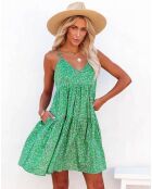Robe Eleanor à fleurs verte