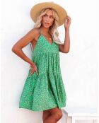 Robe Eleanor à fleurs verte