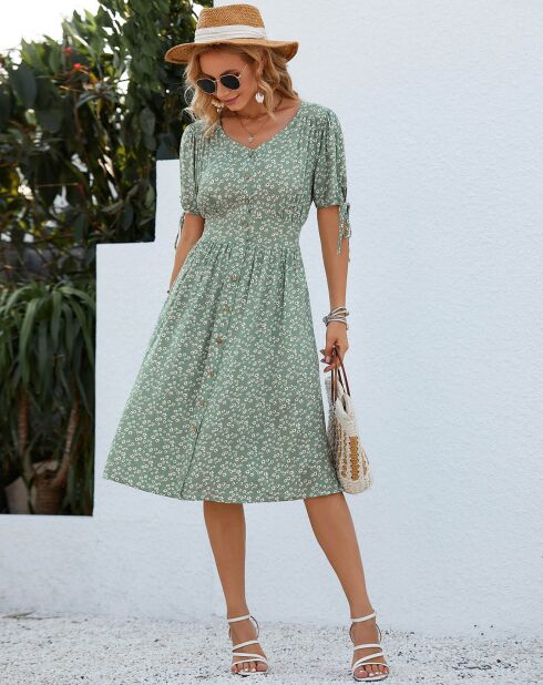 Robe Samantha imprimée verte
