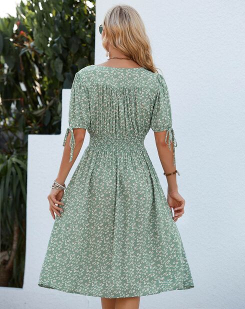 Robe Samantha imprimée verte