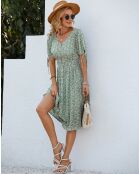 Robe Samantha imprimée verte