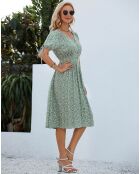Robe Samantha imprimée verte