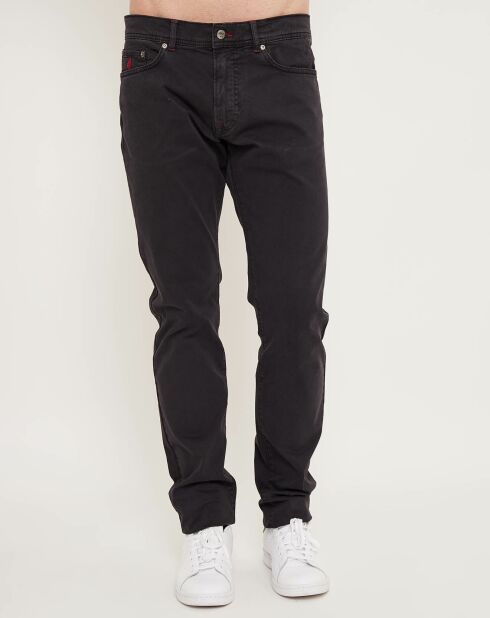Zwarte getailleerde broek met 5 zakken
