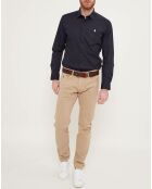 Chemise slim fit unie marine