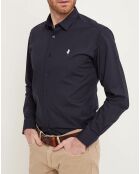 Chemise slim fit unie marine