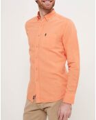 Chemise custom fit en Lin & Coton corail