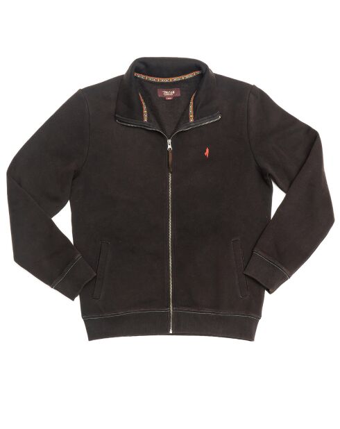 Sweat zippé uni noir