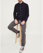Chemise droite en Velours marine