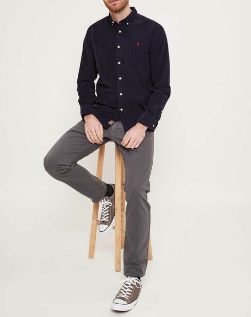 Chemise droite en Velours marine