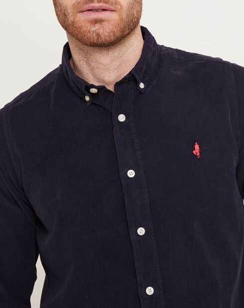Chemise droite en Velours marine