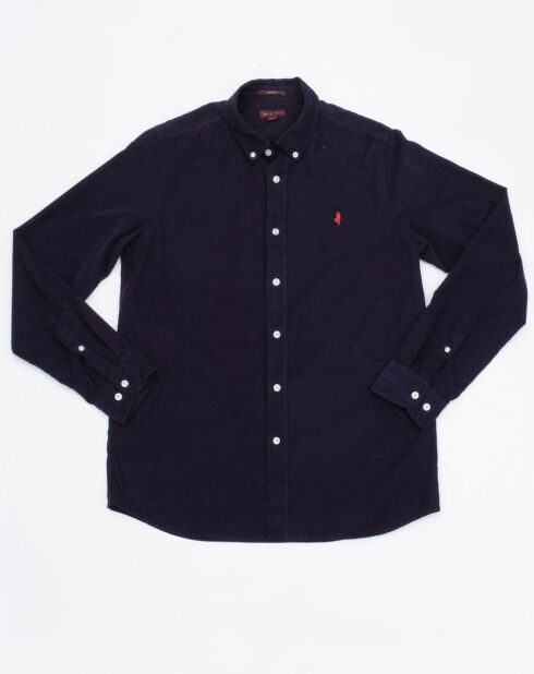Chemise droite en Velours marine