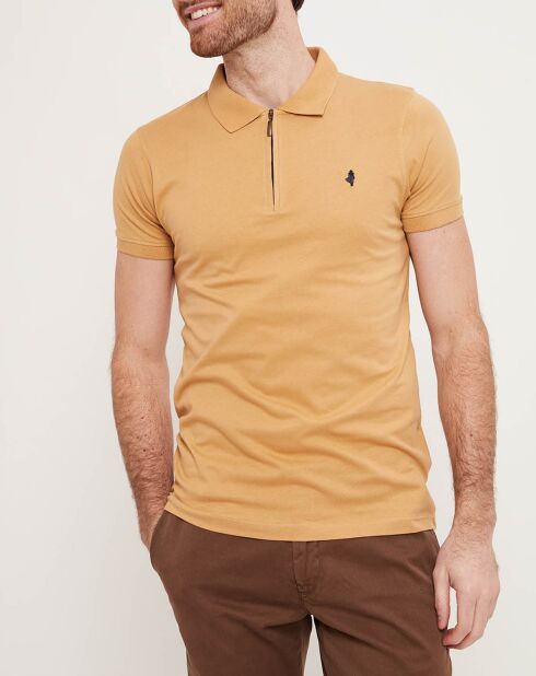 Polo zippé beige