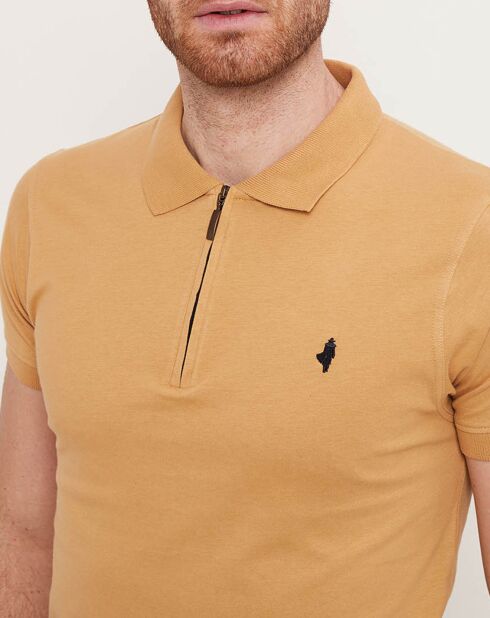 Polo zippé beige