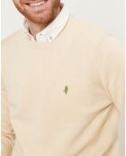 Pull col rond beige