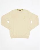 Pull col rond beige
