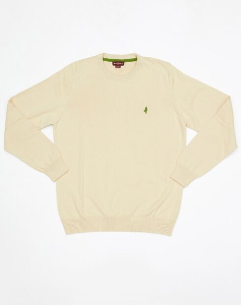 Jersey beige con cuello redondo