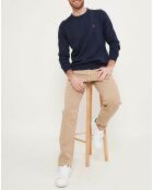 Pull col rond marine