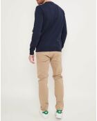 Pull col rond marine