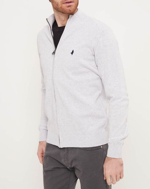Cardigan zippé gris clair